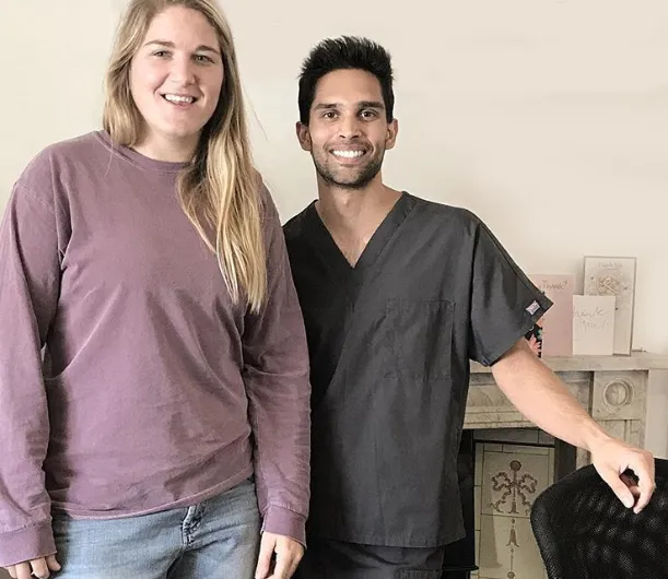 Poppy Cleal with Dr Sahil Patel